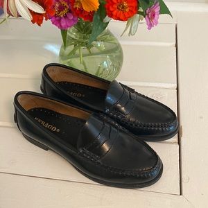 SEBAGO black leather penny loafers